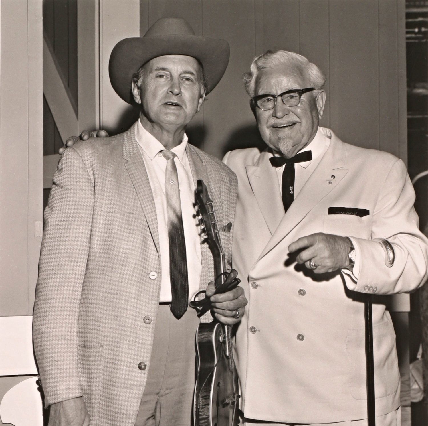 Bill Monroe with Colonel Sanders