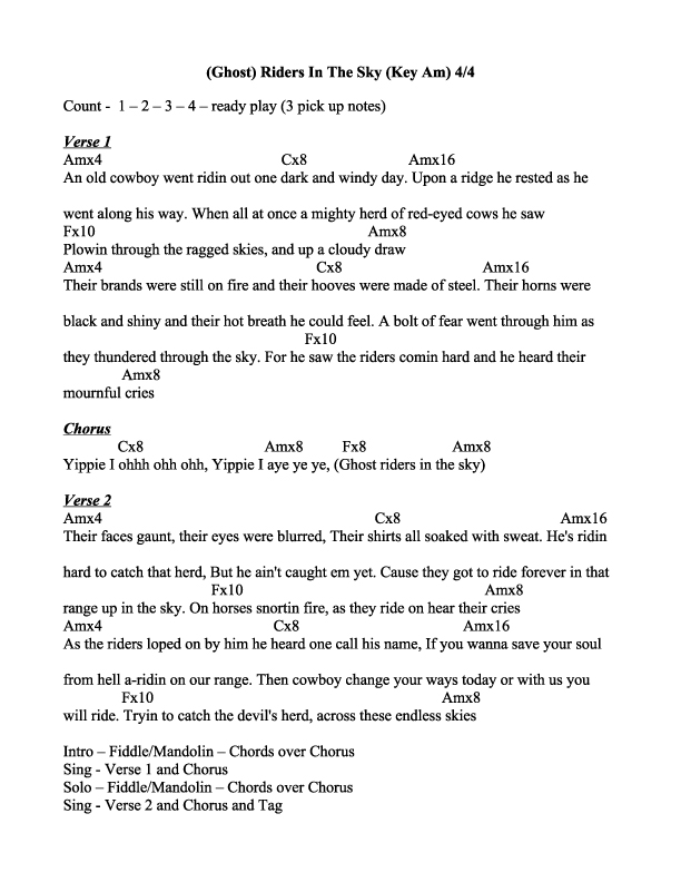 (Ghost)-Riders-In-The-Sky-Chords (Ghost)-Riders-In-The-Sky-Chords